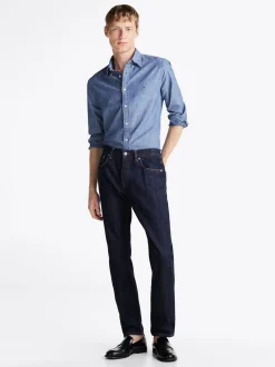 Koszule*Tommy Hilfiger Koszula O Regularnym Kroju Z Batystu INDIGO