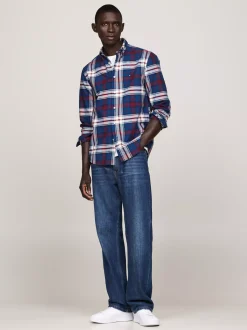 Koszule*Tommy Hilfiger Koszula O Regularnym Kroju W Kartę Tommy DEEP INDIGO / ROUGE CHECK