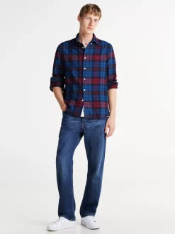 Koszule*Tommy Hilfiger Koszula O Regularnym Kroju W Szkocką Kratę DEEP INDIGO/ DEEP ROUGE/ MULTI