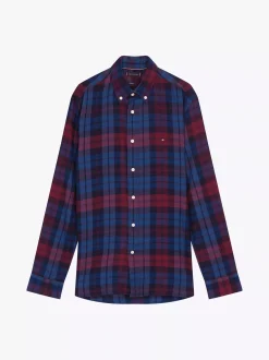 Koszule*Tommy Hilfiger Koszula O Regularnym Kroju W Szkocką Kratę DEEP INDIGO/ DEEP ROUGE/ MULTI