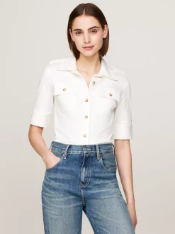 Koszule & Bluzki*Tommy Hilfiger Koszula O Regularnym Kroju ANCIENT WHITE