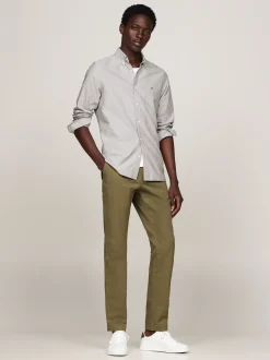 Koszule*Tommy Hilfiger Koszula O Wąskim Kroju Z Bawełny Dobby ARMY GREEN