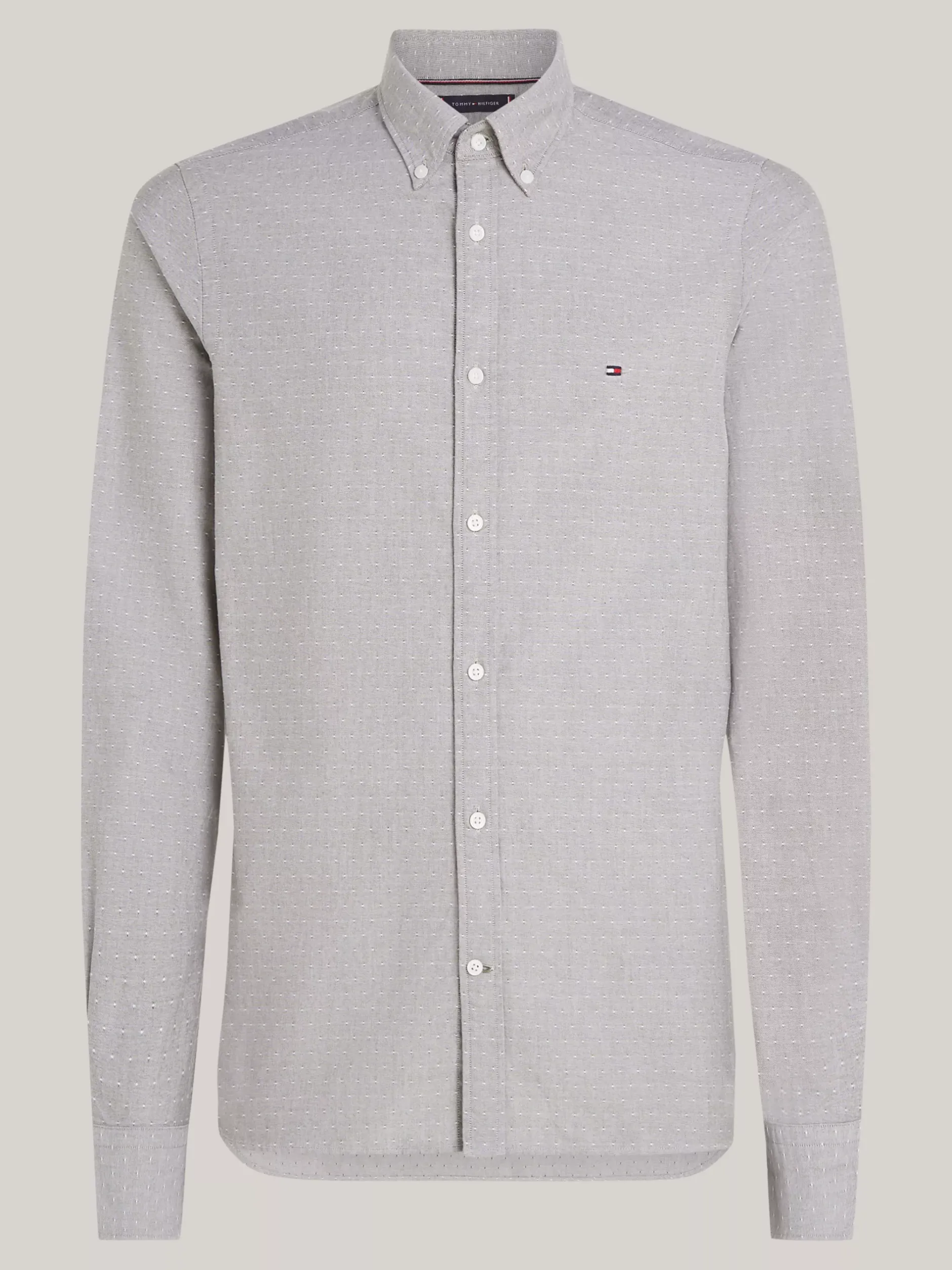 Koszule*Tommy Hilfiger Koszula O Wąskim Kroju Z Bawełny Dobby ARMY GREEN