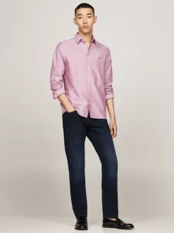Koszule*Tommy Hilfiger Koszula O Wąskim Kroju Z Bawełny Dobby ROUGE