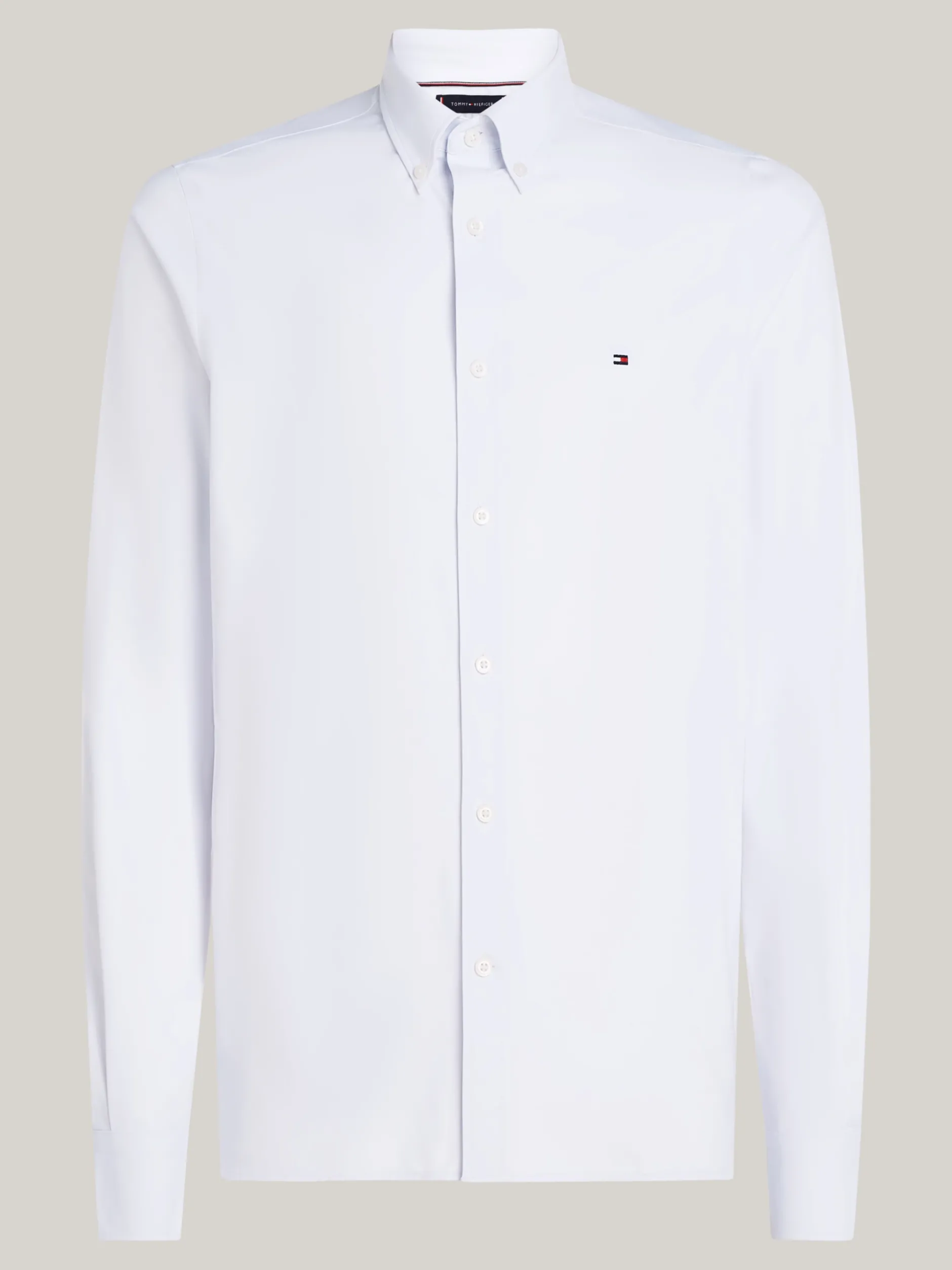 Koszule*Tommy Hilfiger Koszula O Wąskim Kroju Z Dzianiny TH OPTIC WHITE