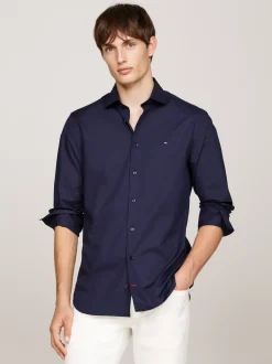 Koszule*Tommy Hilfiger Koszula O Wąskim Kroju Z Popeliny Wtechnologii Flex NAVY BLAZER