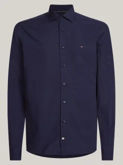 Koszule*Tommy Hilfiger Koszula O Wąskim Kroju Z Popeliny Wtechnologii Flex NAVY BLAZER