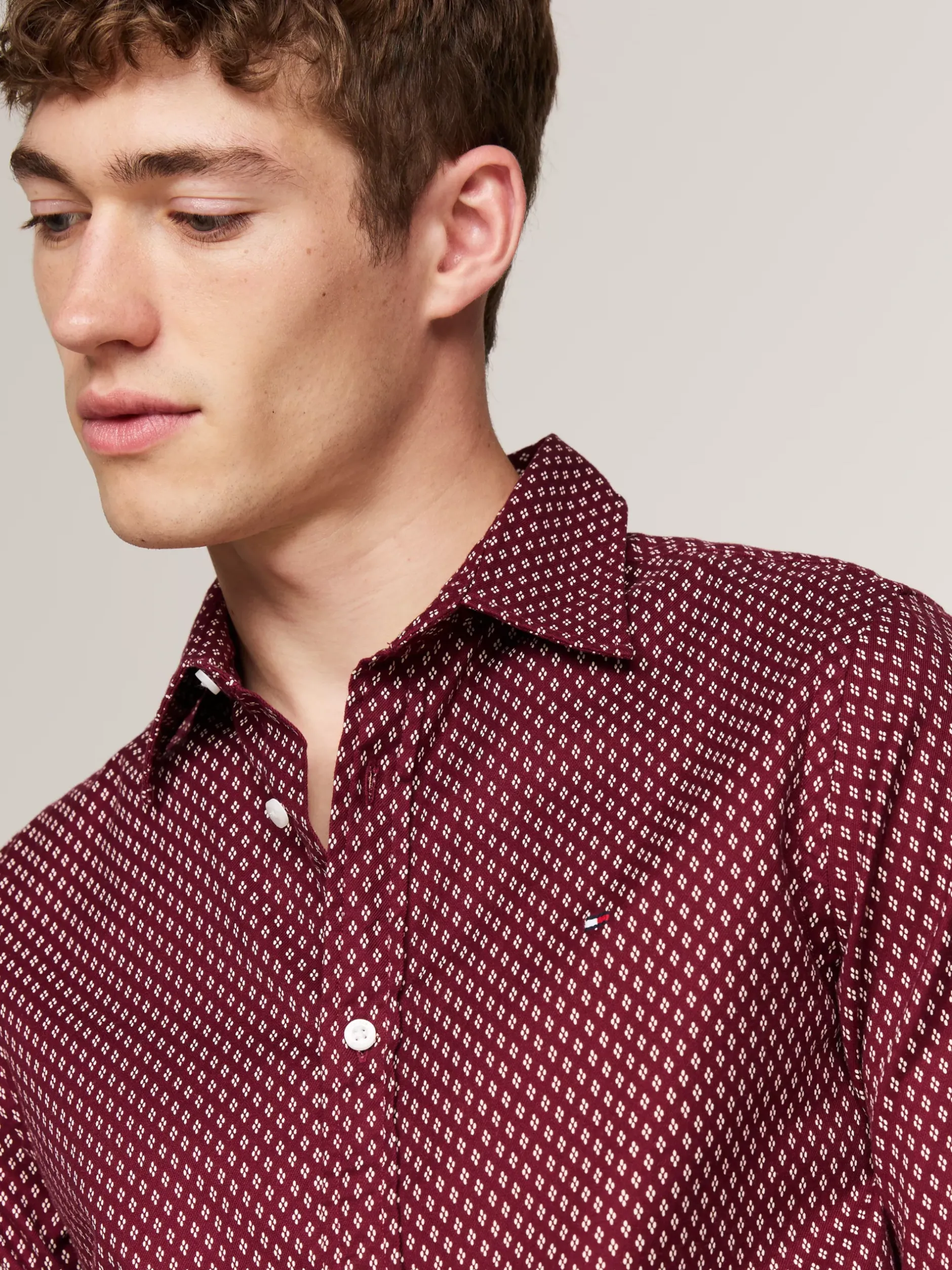 Koszule*Tommy Hilfiger Koszula O Wąskim Kroju Ze Wzorem ROUGE / MULTI