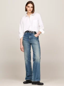 Koszule & Bluzki*Tommy Hilfiger Koszula Oversize Z Kontrastowym Stębnowaniem TH OPTIC WHITE
