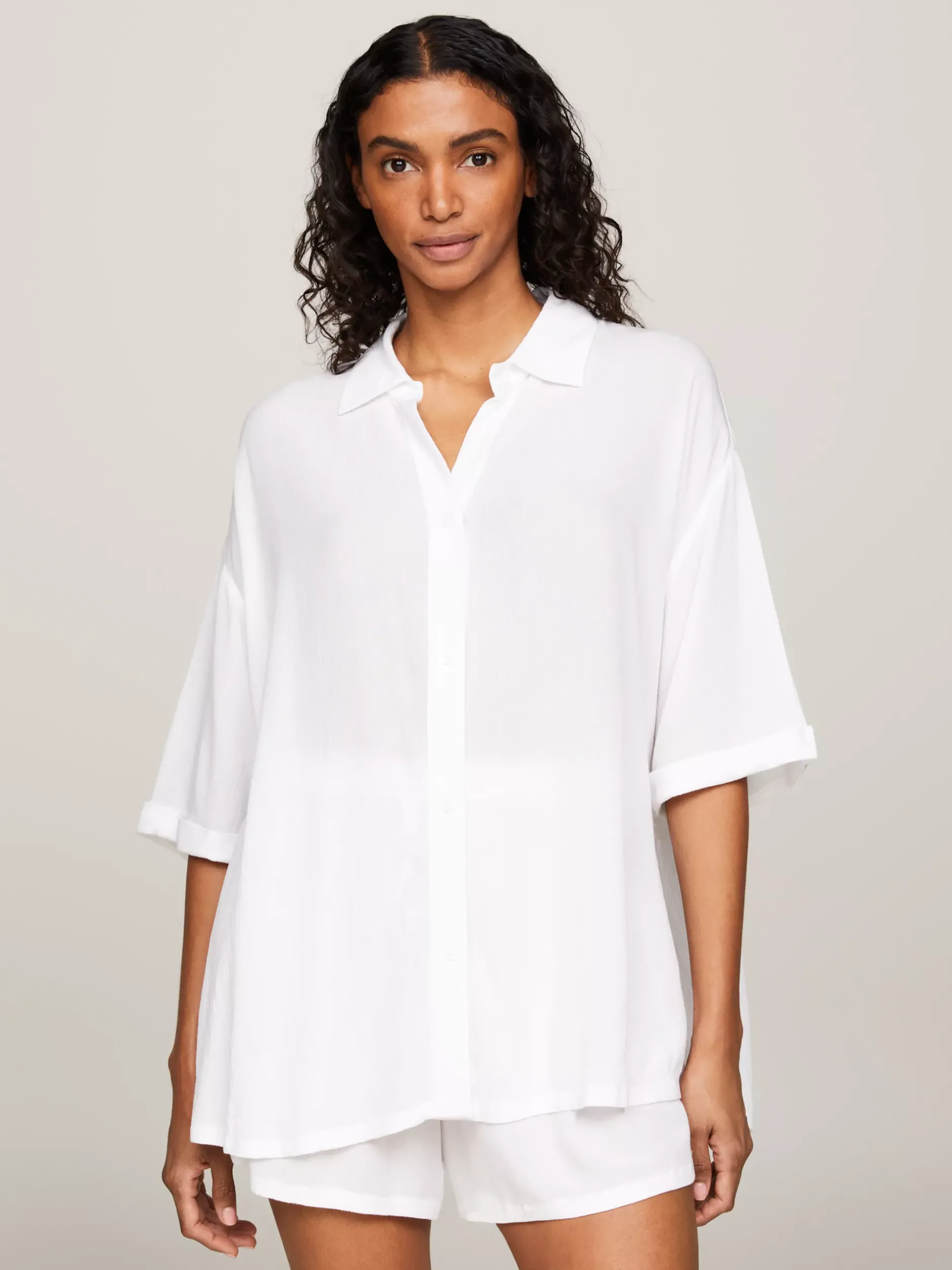 Stroje Kąpielowe*Tommy Hilfiger Koszula Plażowa TH Essential WHITE