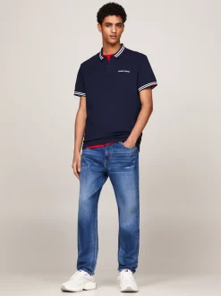 Koszulki Polo*Tommy Hilfiger Koszula Polo Classic Varsity W Paski DARK NIGHT NAVY