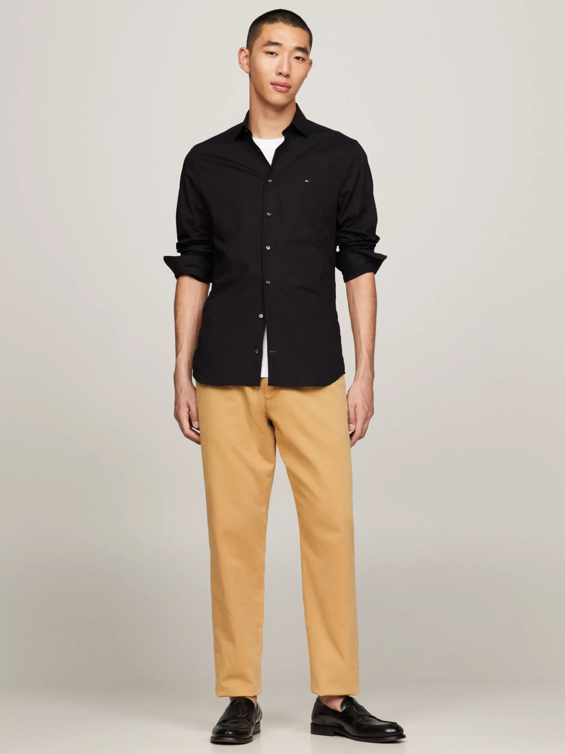 Koszule*Tommy Hilfiger Koszula Popelinowa TH Flex BLACK