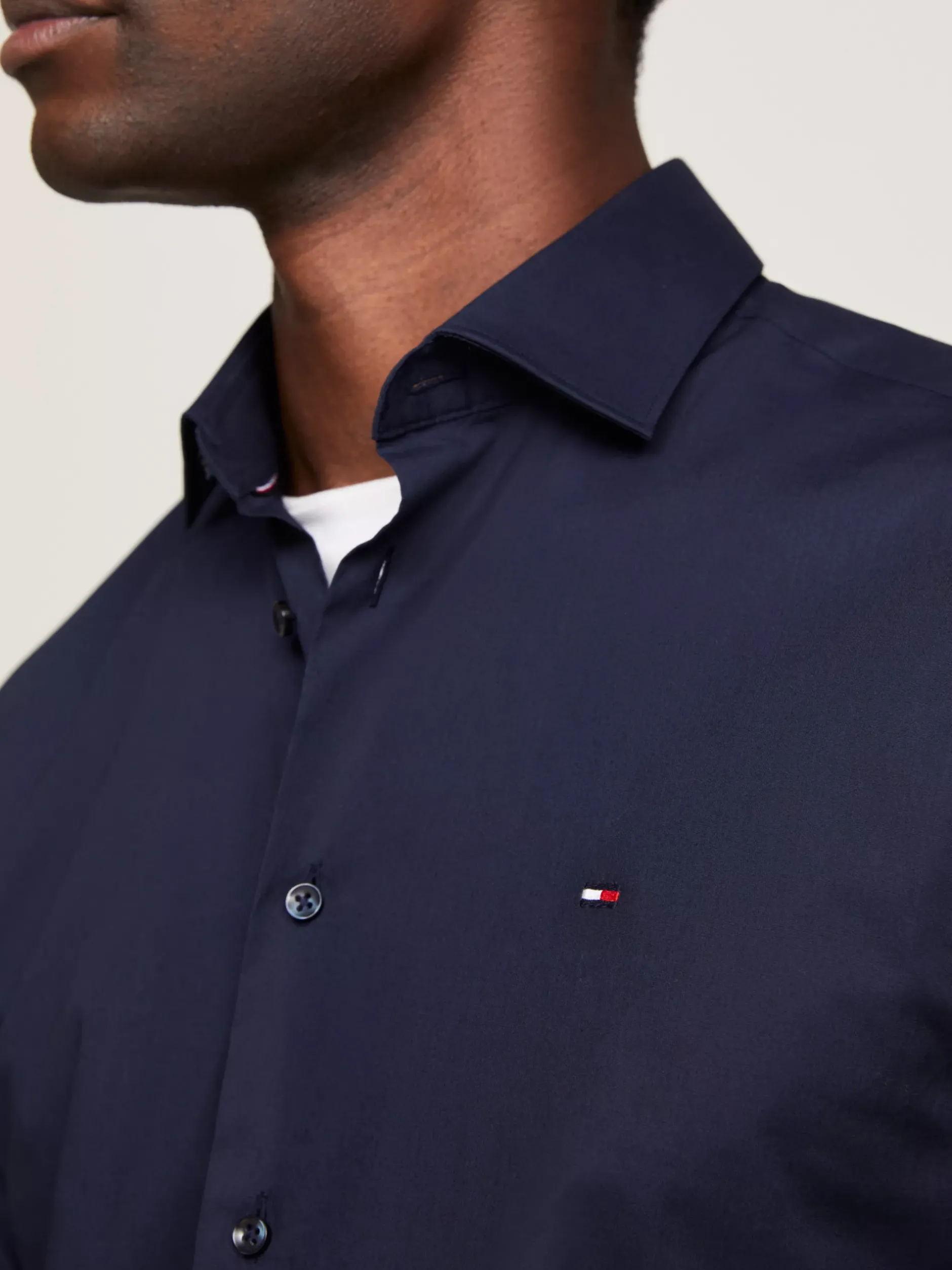Koszule*Tommy Hilfiger Koszula Popelinowa TH Flex NAVY BLAZER