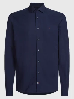 Koszule*Tommy Hilfiger Koszula Popelinowa TH Flex NAVY BLAZER