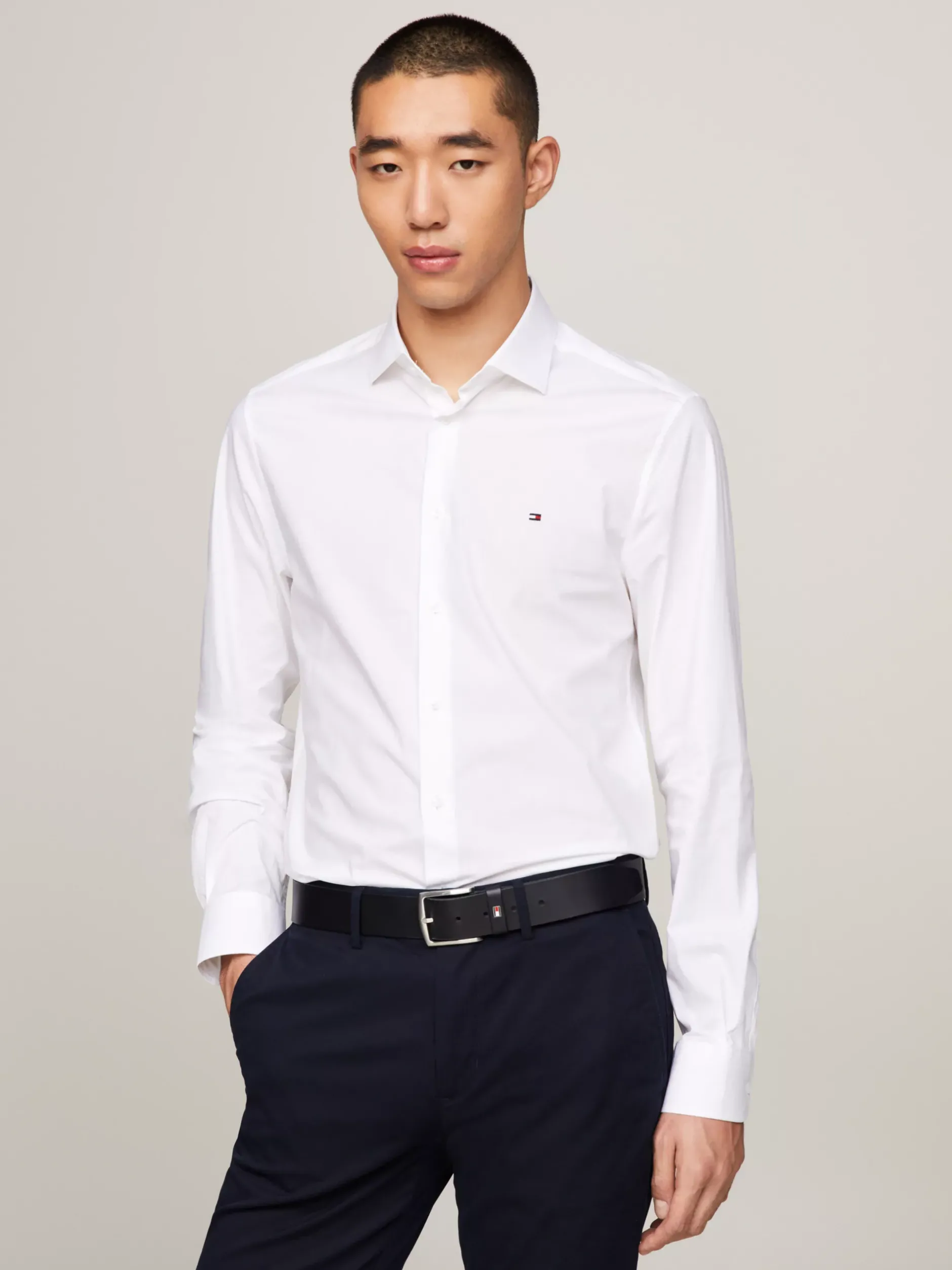 Koszule*Tommy Hilfiger Koszula Popelinowa TH Flex BRIGHT WHITE