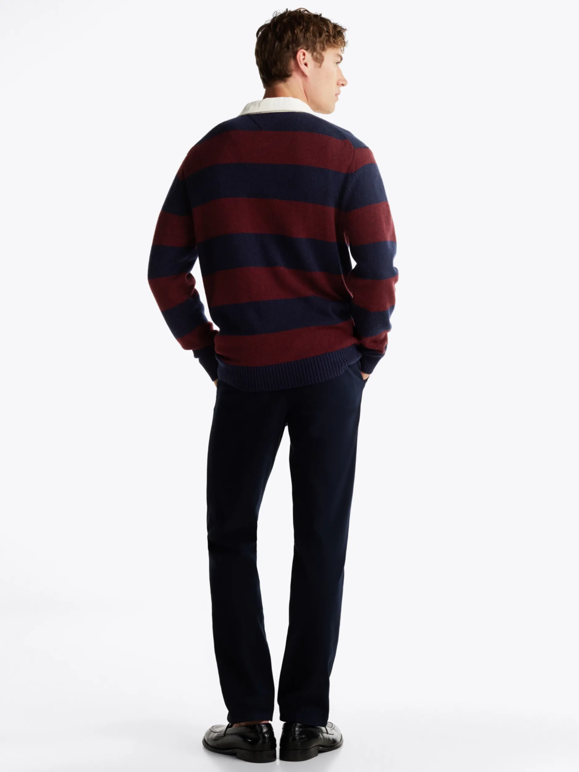 Swetry|Dzianina*Tommy Hilfiger Koszula Rugby O Luźnym Kroju Z Czystej Wełny DEEP ROUGE / DESERT SKY