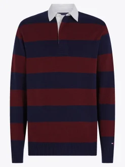 Swetry|Dzianina*Tommy Hilfiger Koszula Rugby O Luźnym Kroju Z Czystej Wełny DEEP ROUGE / DESERT SKY