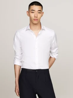 Koszule*Tommy Hilfiger Koszula Smart Casual Z Bawełny Dobby TH OPTIC WHITE