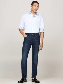 Koszule*Tommy Hilfiger Koszula Smart Casual Z Diagonalu LIGHT BLUE
