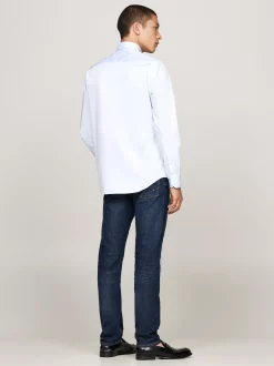 Koszule*Tommy Hilfiger Koszula Smart Casual Z Diagonalu LIGHT BLUE