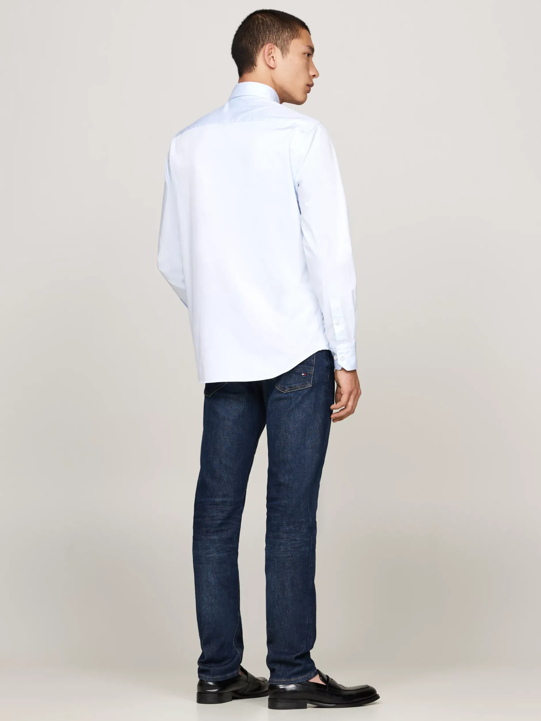 Koszule*Tommy Hilfiger Koszula Smart Casual Z Diagonalu LIGHT BLUE