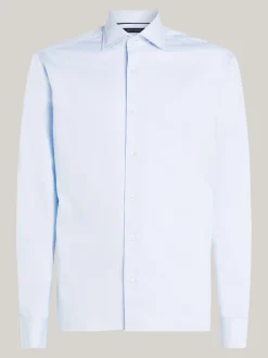 Koszule*Tommy Hilfiger Koszula Smart Casual Z Diagonalu LIGHT BLUE