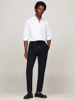 Koszule*Tommy Hilfiger Koszula Smart Casual Z Diagonalu OPTIC WHITE