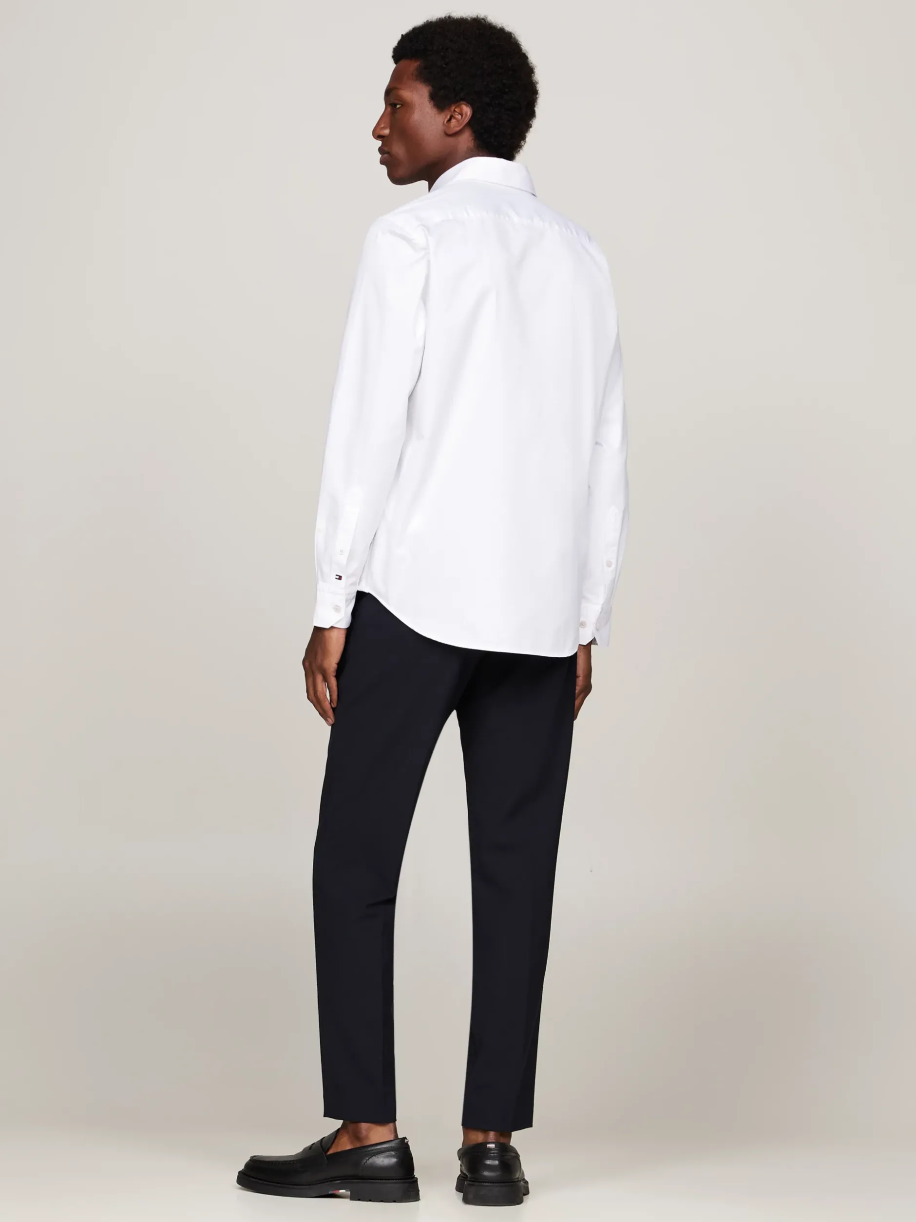 Koszule*Tommy Hilfiger Koszula Smart Casual Z Diagonalu OPTIC WHITE