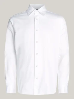 Koszule*Tommy Hilfiger Koszula Smart Casual Z Diagonalu OPTIC WHITE