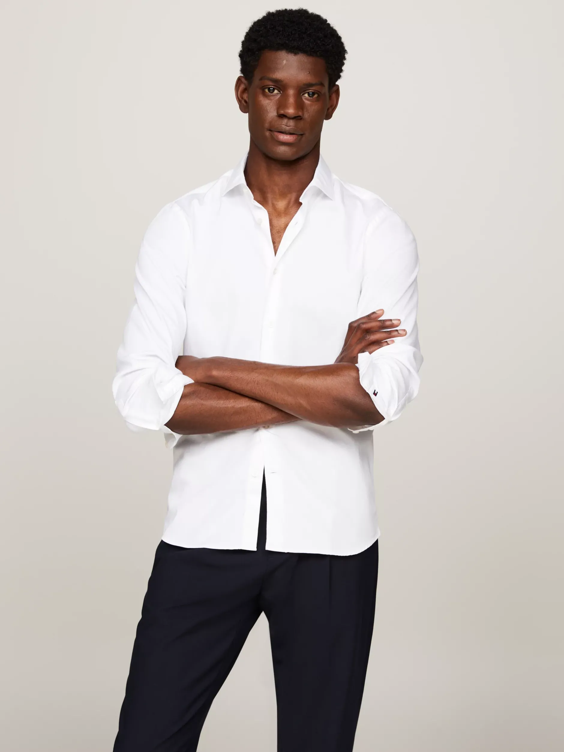 Koszule*Tommy Hilfiger Koszula TH Flex W Stylu Swobodnej Elegancji OPTIC WHITE