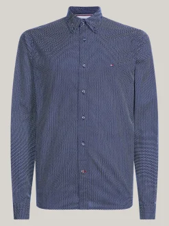 Koszule*Tommy Hilfiger Koszula TH Flex Z Geometrycznym Wzorem CARBON NAVY / WHITE