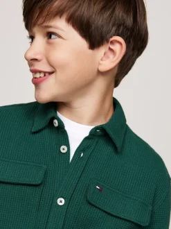Koszule*Tommy Hilfiger Koszula Wierzchnia O Waflowej Fakturze ORNAMENTAL GREEN