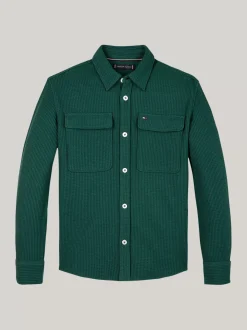 Koszule*Tommy Hilfiger Koszula Wierzchnia O Waflowej Fakturze ORNAMENTAL GREEN