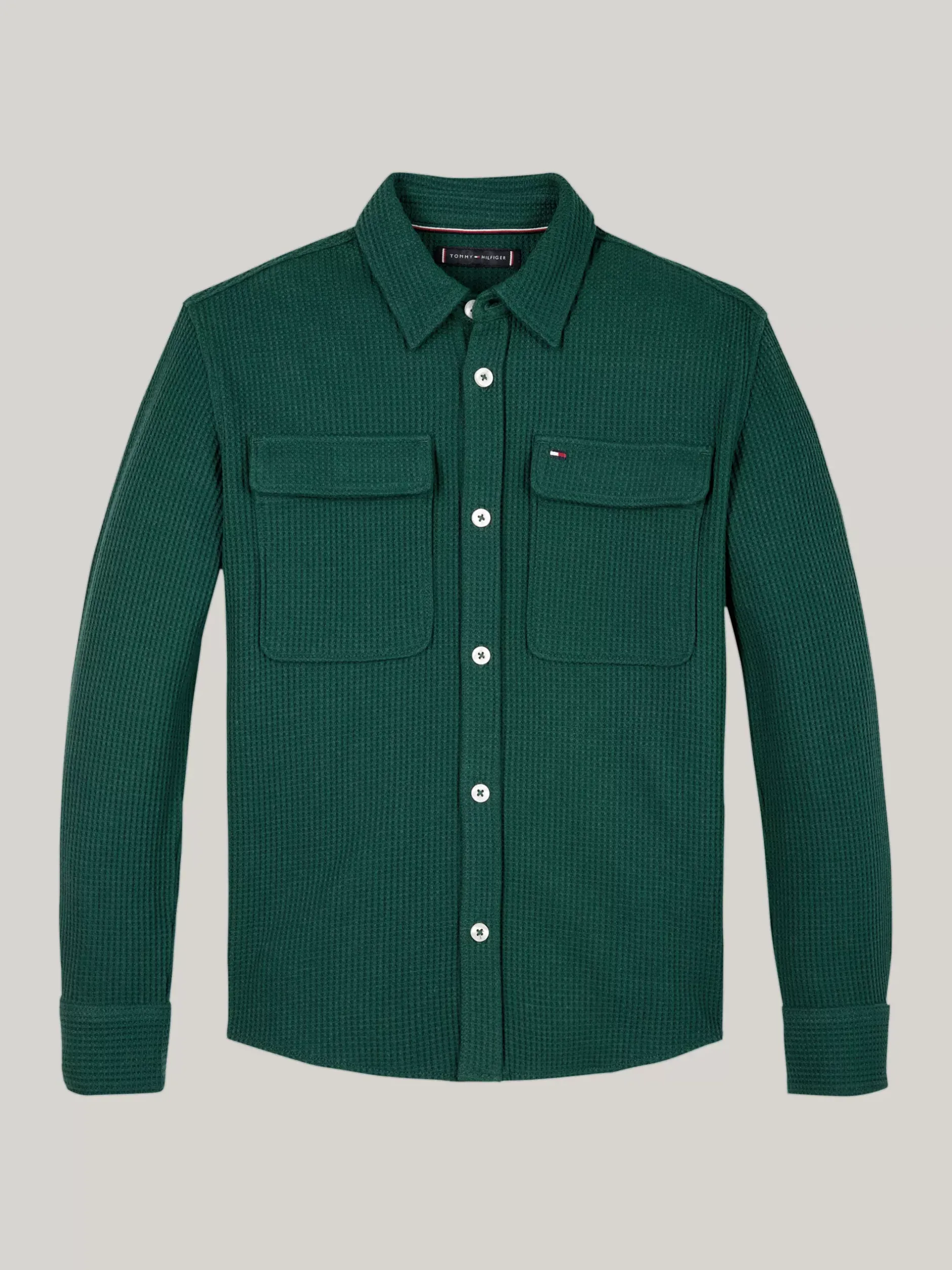 Koszule*Tommy Hilfiger Koszula Wierzchnia O Waflowej Fakturze ORNAMENTAL GREEN