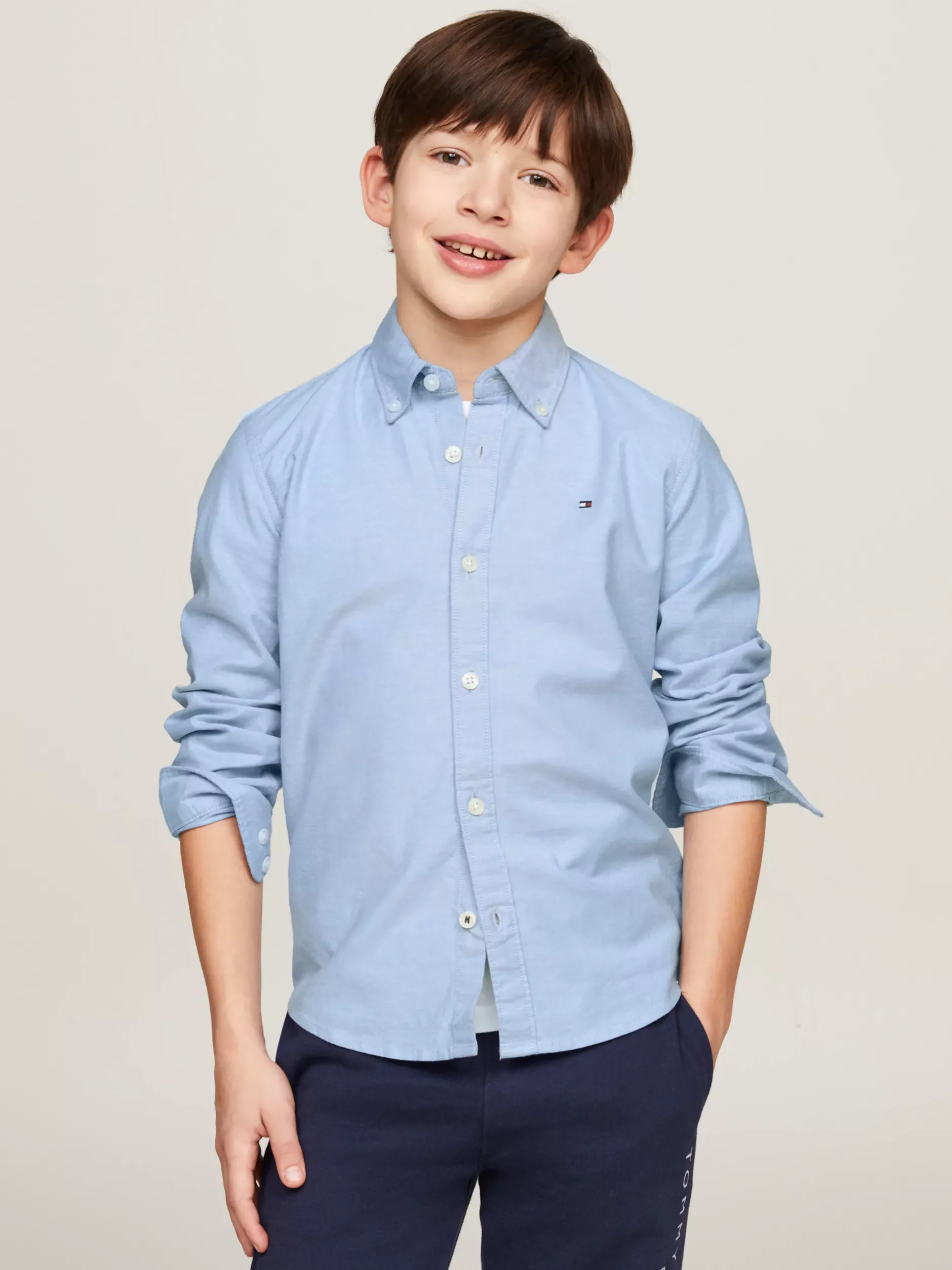 Koszule*Tommy Hilfiger Koszula Z Bawełny Typu Oxford Ze Stretchem CALM BLUE