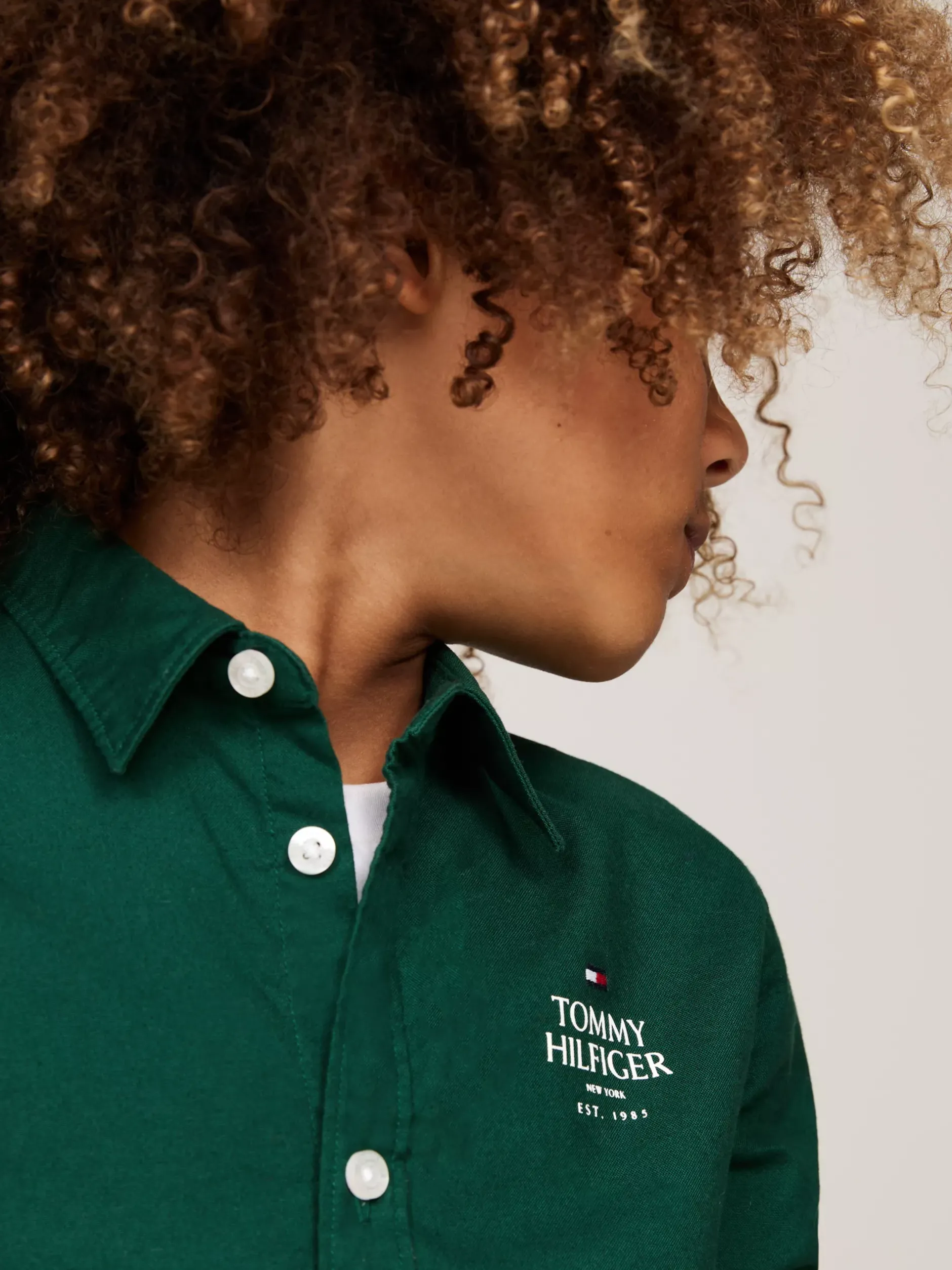 Koszule*Tommy Hilfiger Koszula Z Bawełny Typy Oxford Z Logo Hilfiger ORNAMENTAL GREEN