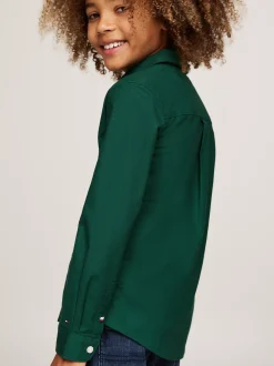 Koszule*Tommy Hilfiger Koszula Z Bawełny Typy Oxford Z Logo Hilfiger ORNAMENTAL GREEN