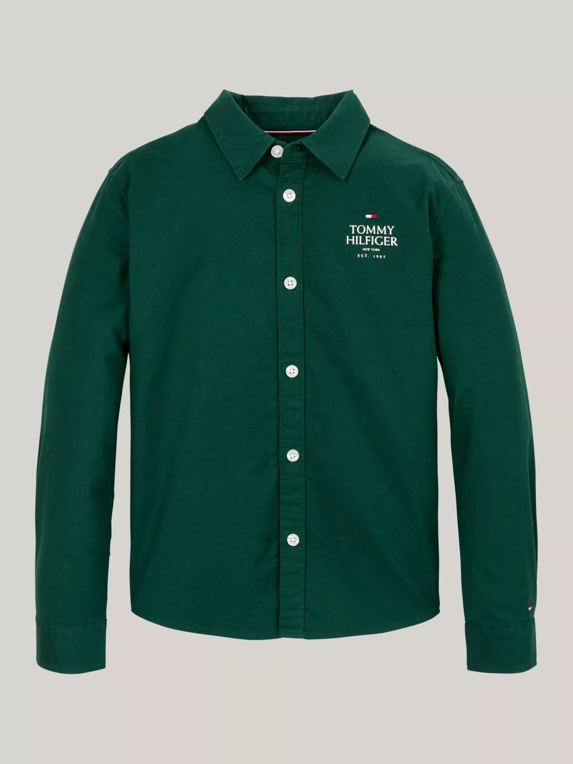 Koszule*Tommy Hilfiger Koszula Z Bawełny Typy Oxford Z Logo Hilfiger ORNAMENTAL GREEN