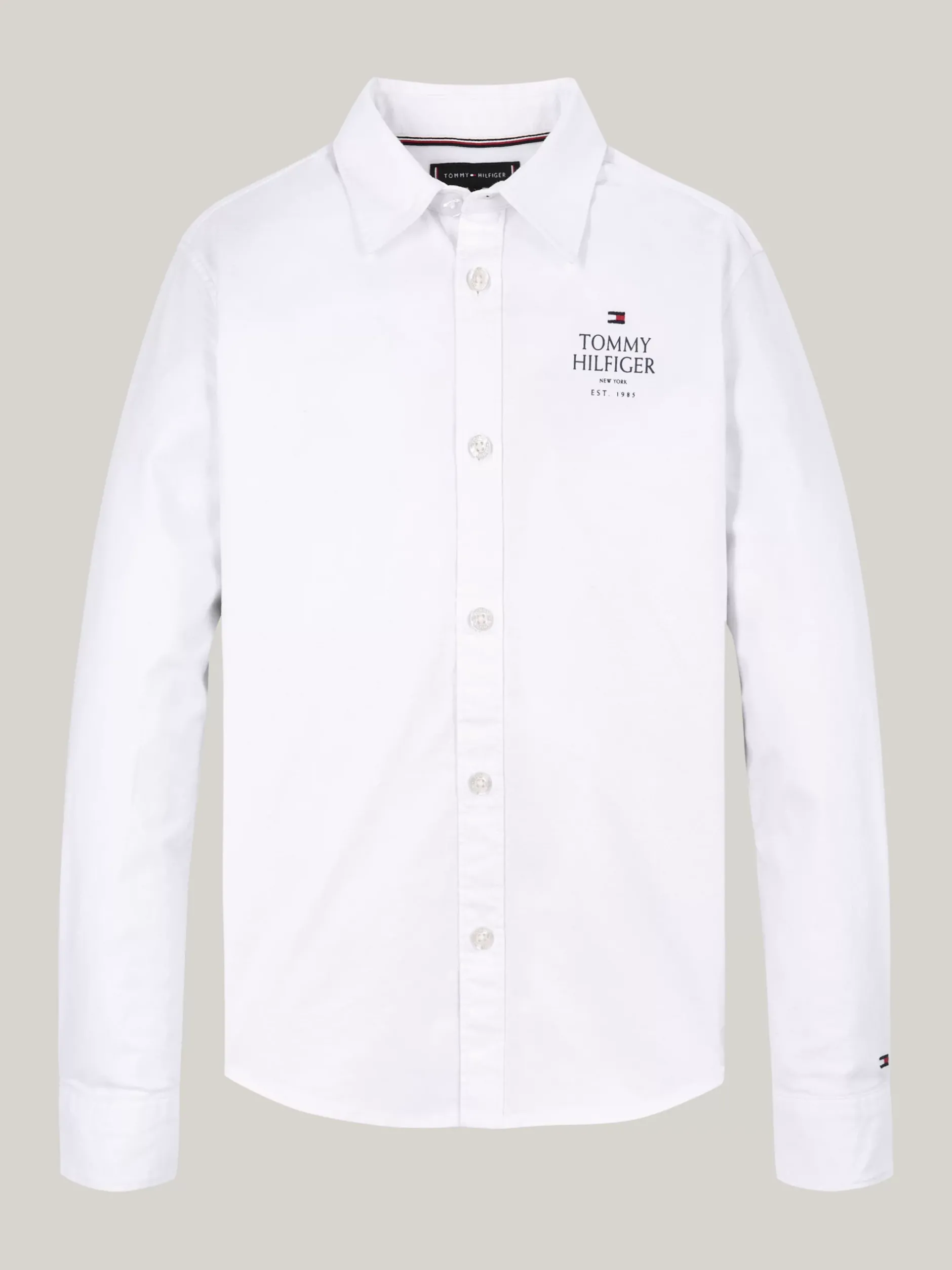 Koszule*Tommy Hilfiger Koszula Z Bawełny Typy Oxford Z Logo Hilfiger WHITE