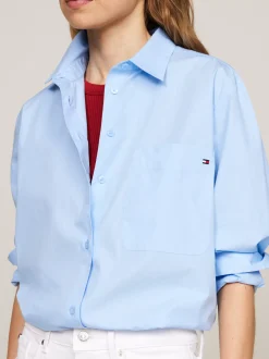 Koszule & Bluzki*Tommy Hilfiger Koszula Z Naszywaną Kieszenią I Flagą VESSEL BLUE