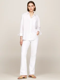 Koszule & Bluzki*Tommy Hilfiger Koszula Z Naszywaną Kieszenią I Flagą TH OPTIC WHITE