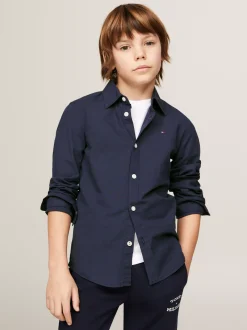 Koszule*Tommy Hilfiger Koszula Z Popeliny Bawełnianej Ze Stretchem TWILIGHT NAVY