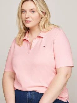 Koszulki Polo*Tommy Hilfiger Koszulka Polo Curve 1985 Collection DELICATE PINK