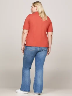 Koszulki Polo*Tommy Hilfiger Koszulka Polo Curve 1985 Collection TERRA RED