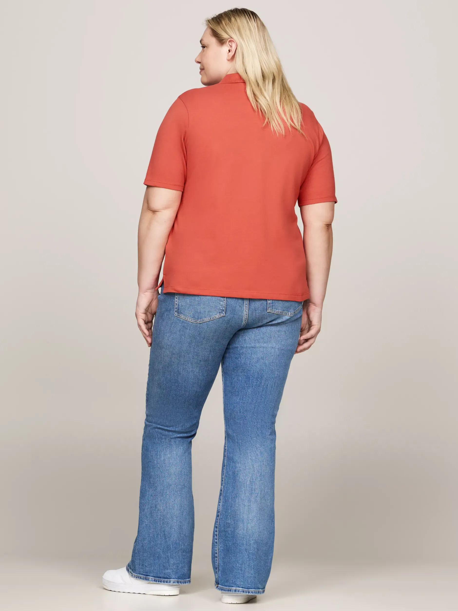 Koszulki Polo*Tommy Hilfiger Koszulka Polo Curve 1985 Collection TERRA RED
