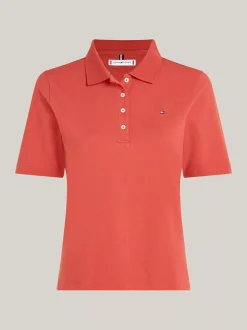 Koszulki Polo*Tommy Hilfiger Koszulka Polo Curve 1985 Collection TERRA RED