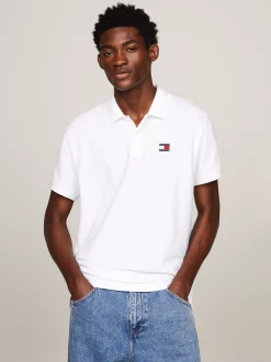 Koszulki Polo*Tommy Hilfiger Koszulka Polo O Regularnym Kroju Z Naszywką WHITE