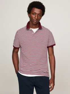 Koszulki Polo*Tommy Hilfiger Koszulka Polo O Regularnym Kroju Z Flagą 1985 Collection DEEP ROUGE / WHITE