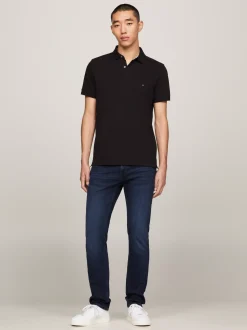 Koszulki Polo*Tommy Hilfiger Koszulka Polo O Regularnym Kroju Z Flagą 1985 Collection BLACK