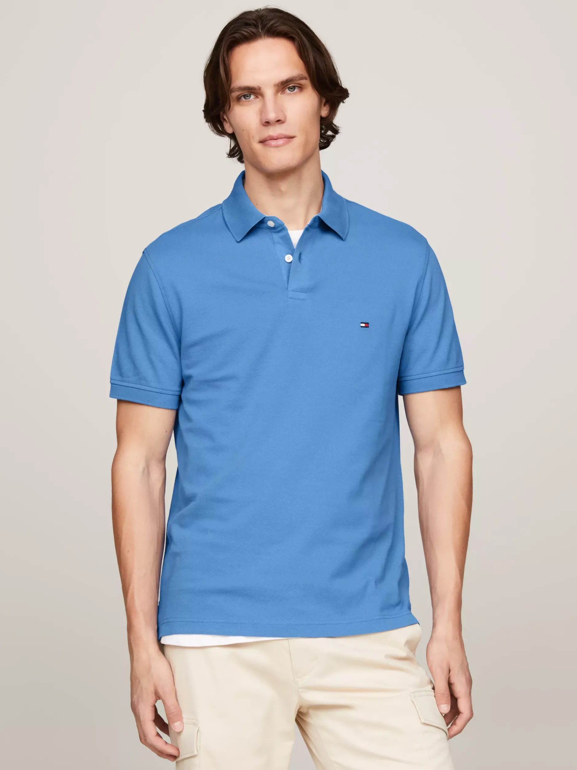 Koszulki Polo*Tommy Hilfiger Koszulka Polo O Regularnym Kroju Z Flagą 1985 Collection BLUE SPELL